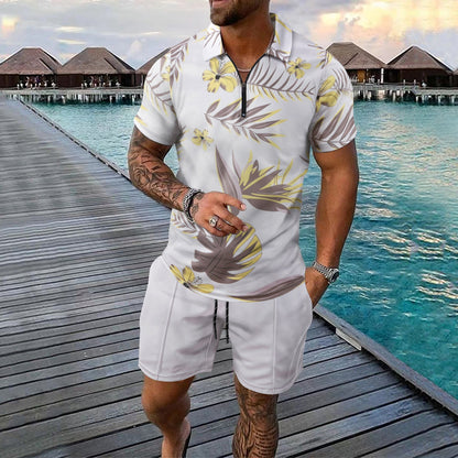 Herren Kurzarmhemd Modern Floral Style