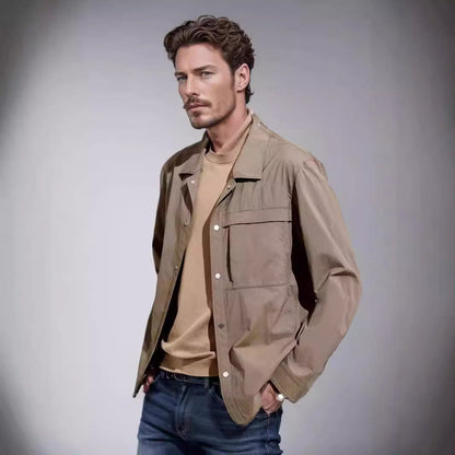 Herren Freizeitjacke Leicht Praktisch mit Taschen