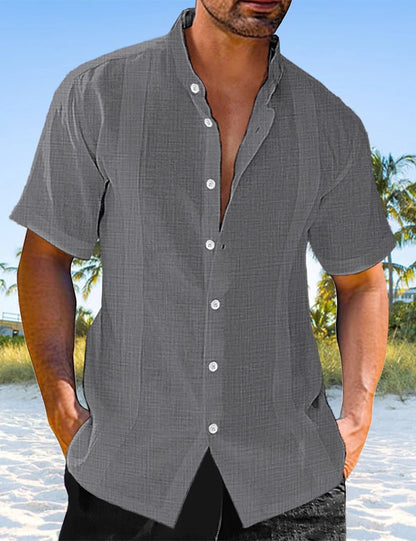 Herren Kurzarmhemd Elegant Modern mit Textur