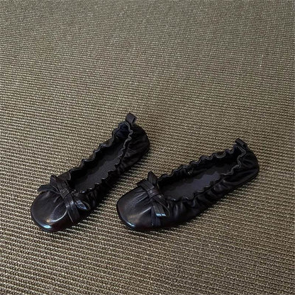 Damen Ballerinas Raffiniert Elastisch Rüschen Design