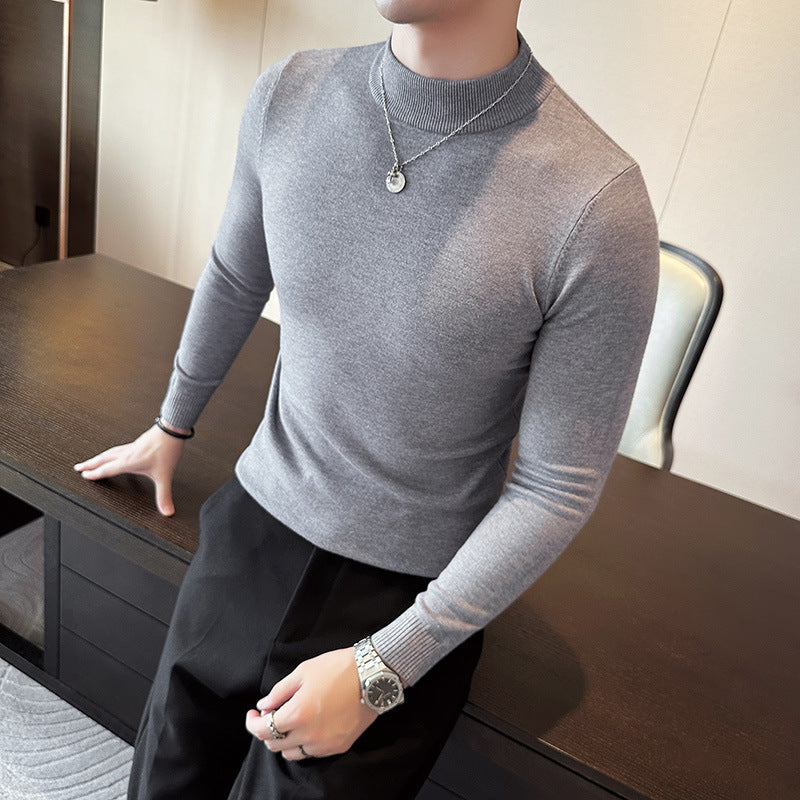 Herren modischer Pullover mit hohem Kragen und eleganter Passform Berlin Glamour