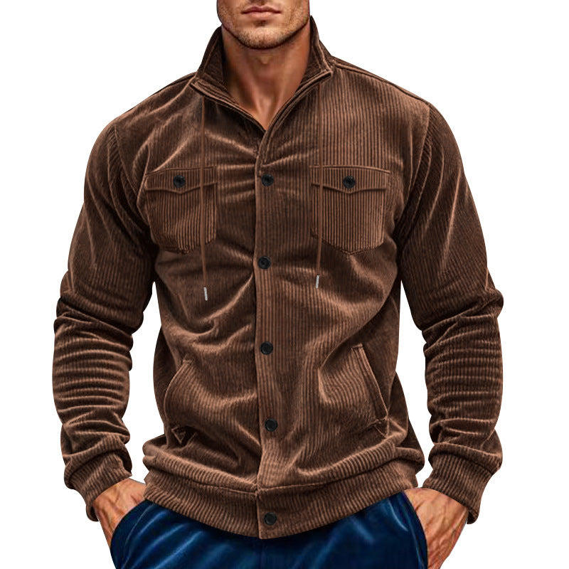 Herren Cordjacke Robust mit Taschen und verstellbarem Kragen