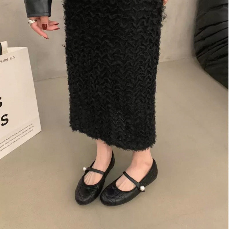 Damen Ballerinas Elegante Schuhe mit Riemen Optik