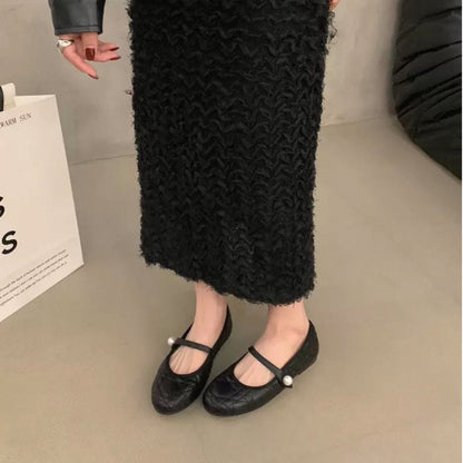 Damen Ballerinas Elegante Schuhe mit Riemen Optik