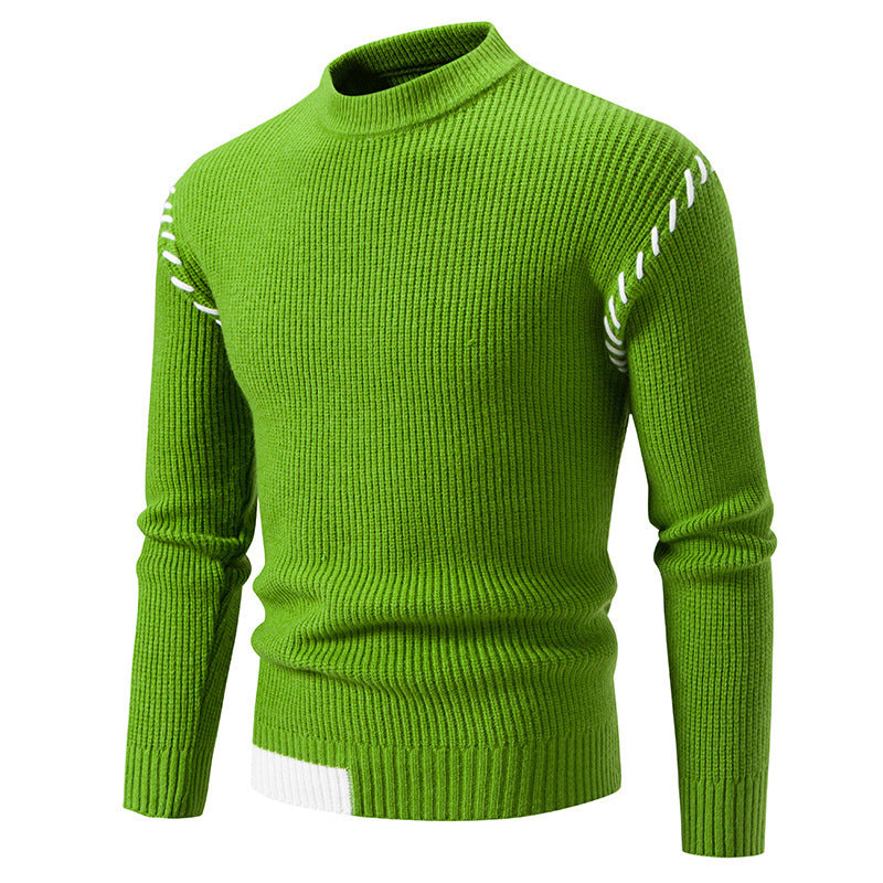 Herren Pullover Strick Modern Hochkragen Zopfmuster Trendy