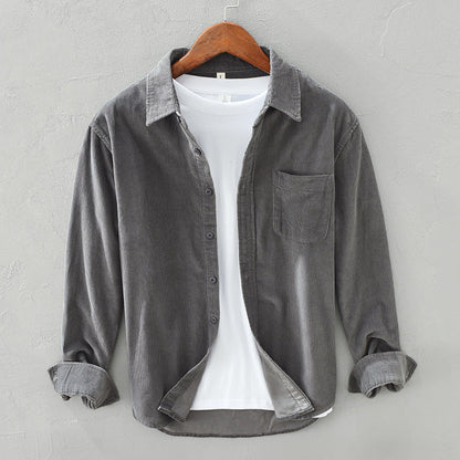 Herren Hemd Retro Cord Elegant Casual - BerlinGlamour