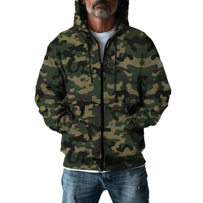 Herren Kapuzenjacke Camo Design Praktisch Mit Taschen