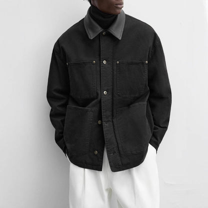 Männer Utility-Jacke Modern mit großen Taschen und verstellbarem Kragen - BerlinGlamour