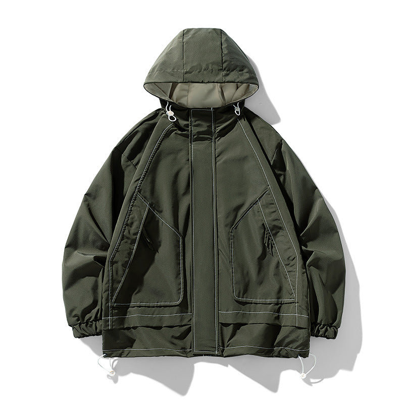 Herren Outdoor-Jacke Winddicht Praktisch mit Kapuze