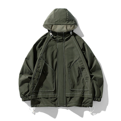 Herren Outdoor-Jacke Winddicht Praktisch mit Kapuze