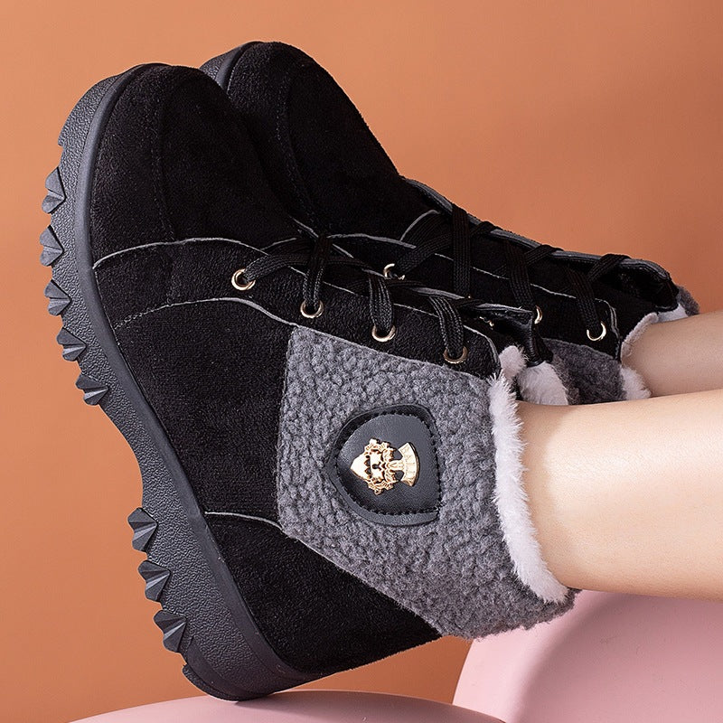 Damen Winterstiefel Weich Warm Fleece Innenfutter