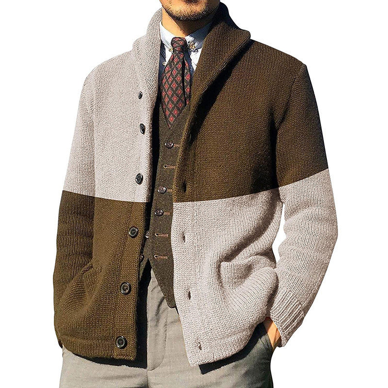 Herren Strickjacke Elegante Mit Kragen und Knöpfen Modern