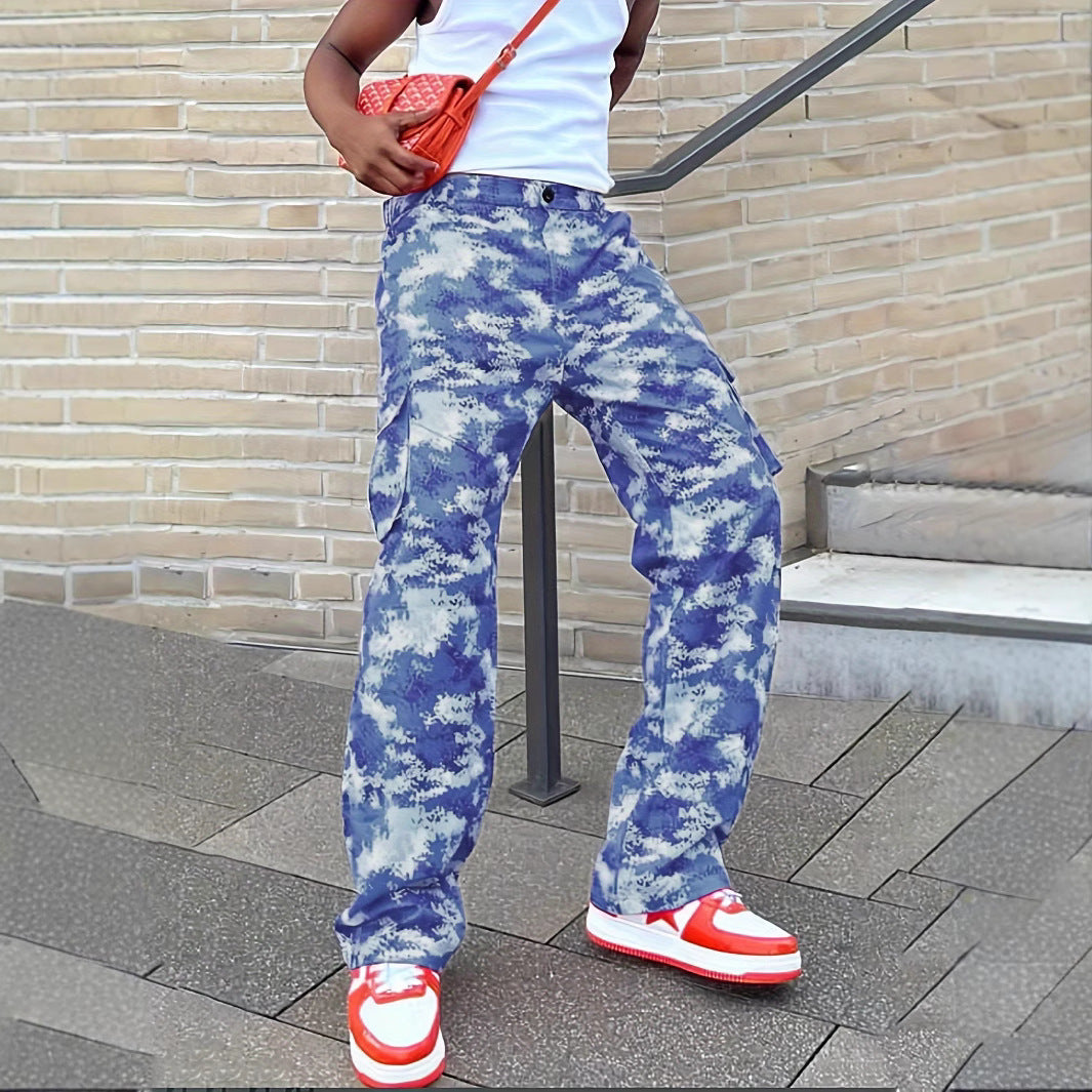 Herren Camo Cargo-Hose Militär-Style Grüün