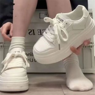 Damensneaker Plateau atmungsaktiv Hoher Absatz Schwarz