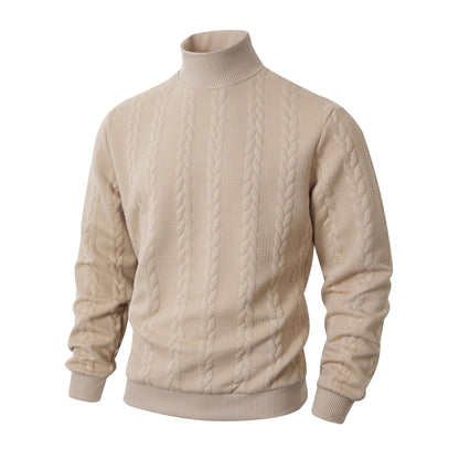 Herren Pullover Grobstrick Hochkragen Modern