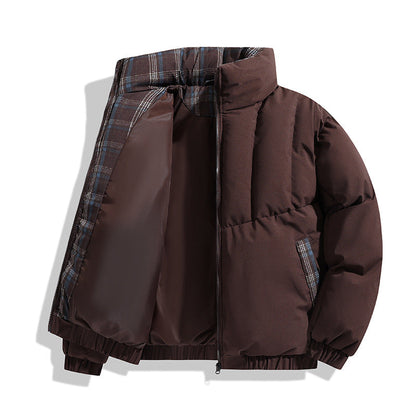 Herren Steppjacke Isoliert Warm mit Kragen und Taschen