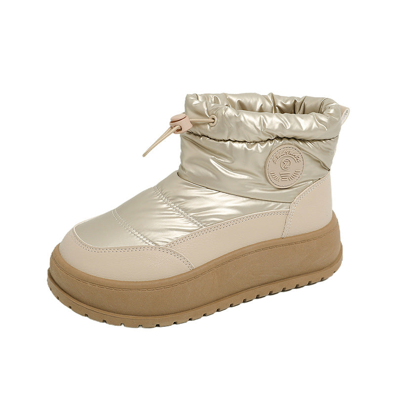 Damen Winterstiefel Warm Elastisch Schnürsenkel