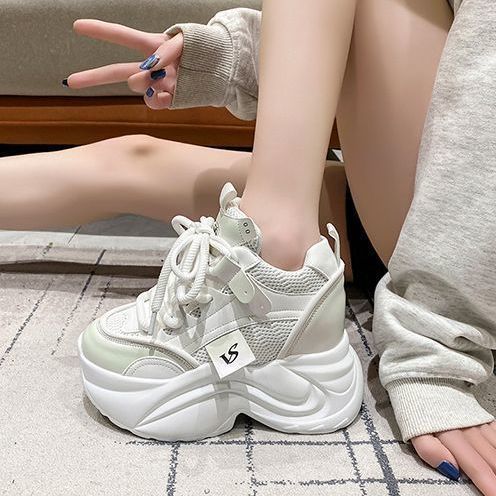 Damen Sneaker Plattform atmungsaktiv Mesh Sohle Weich