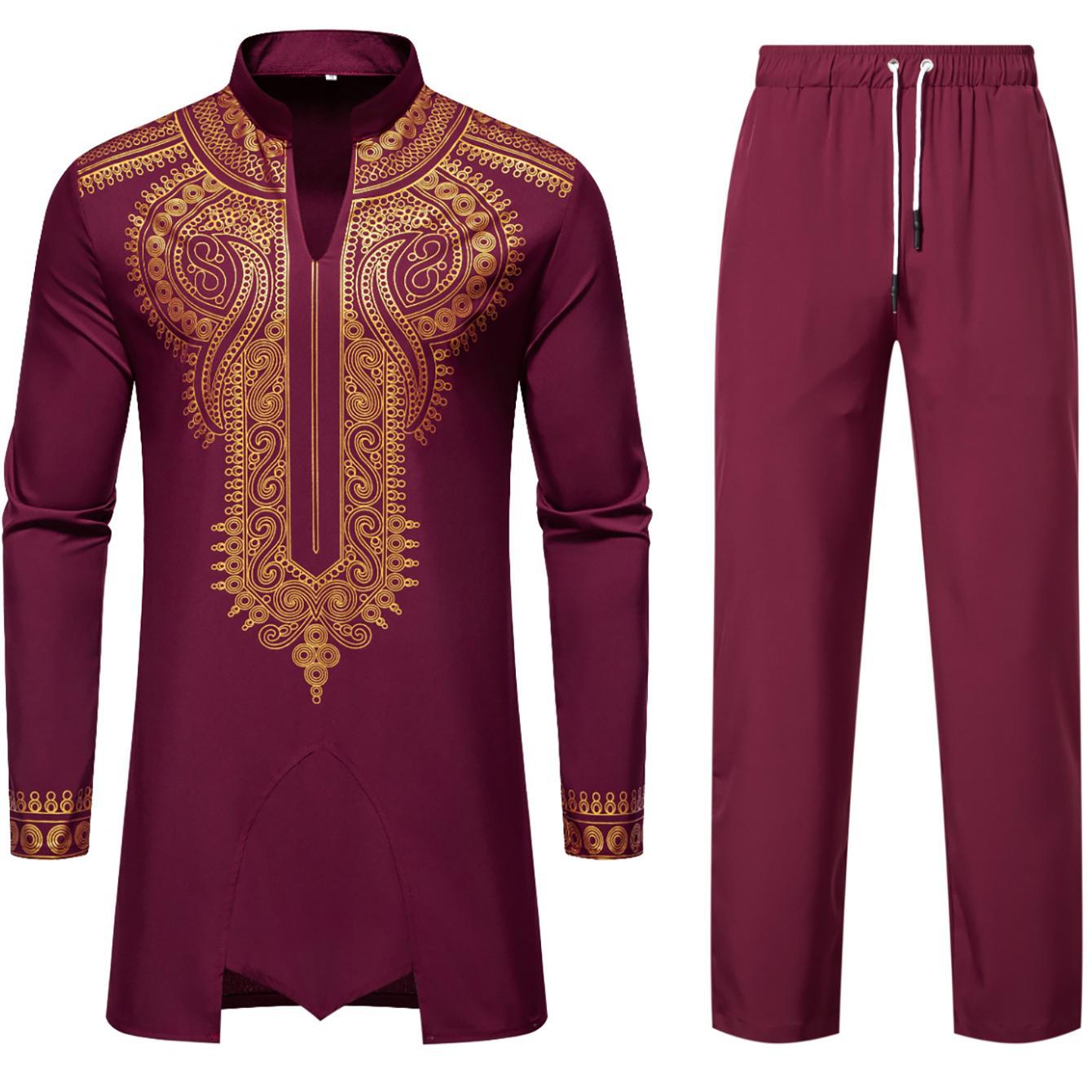 Herren Kaftan Outfit Traditionell Stickerei Elegante Mode