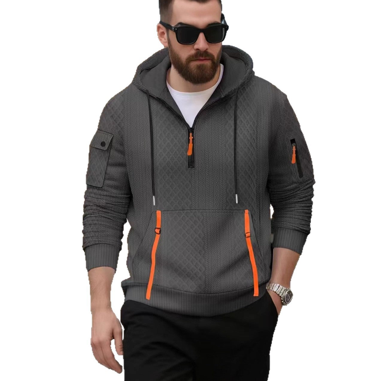 Herren Hoodie Modern mit Struktur und Taschen