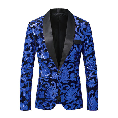 Glitzernder Anzugblazer Herren mit Pailletten Muster Elegant