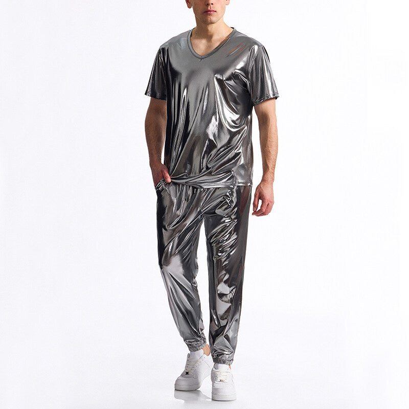 Herren Sport-Outfit Glänzend Elastisch Modern
