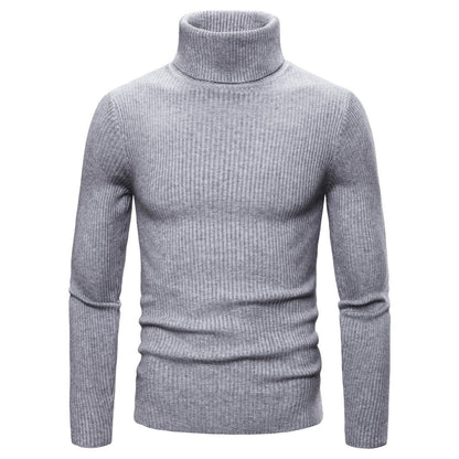 Herren Rollkragenpullover Weich Strick Ripp Optik