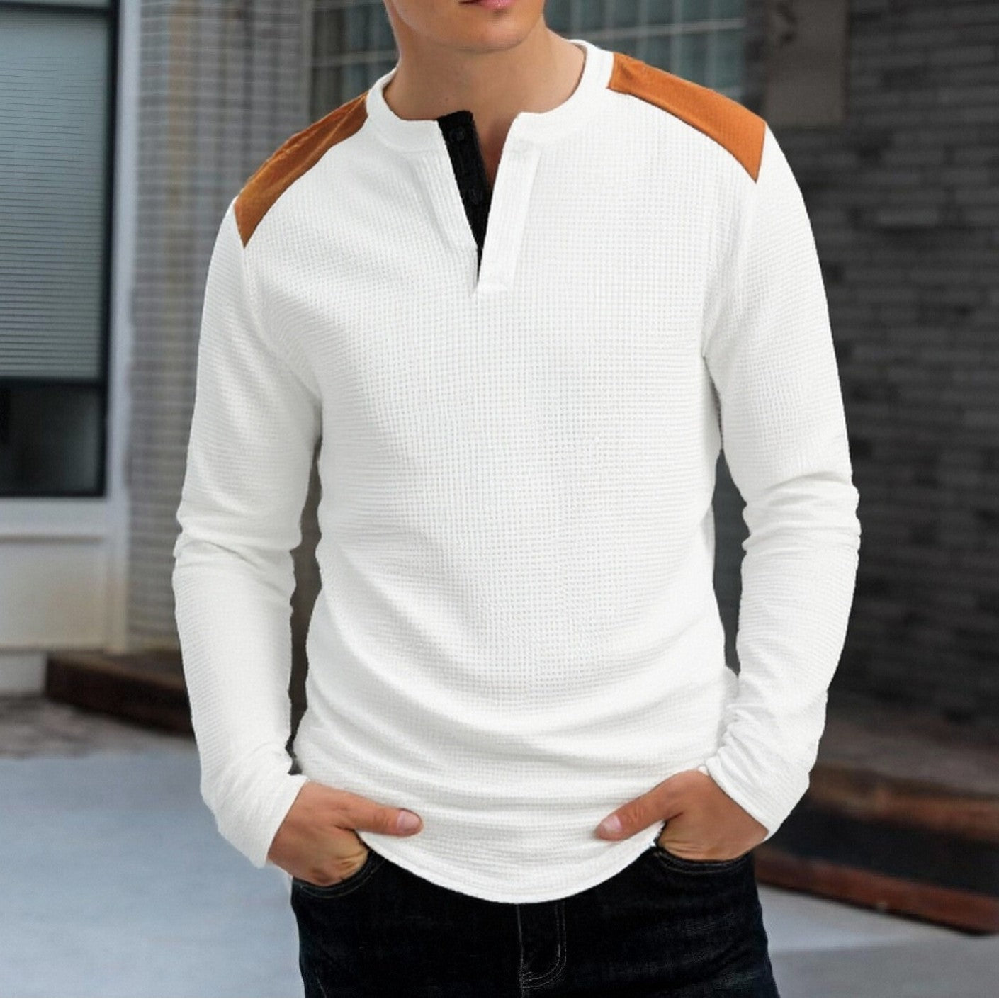 Männer Langarmshirt Strukturdesign Modern Berlin Style