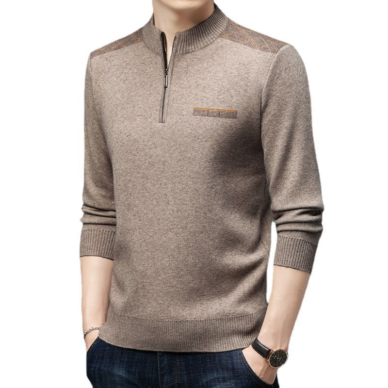 Eleganter Herren Pullover Halbzip Modern
