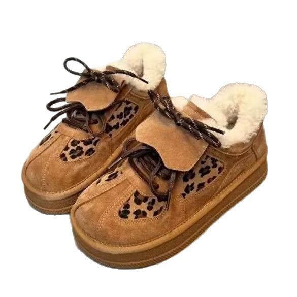 Damen Sneaker Leopardenmuster Gefüttert Rutschfest