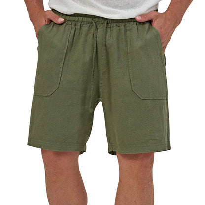 Herren Leinen Shorts Bequem Elastisch Sommer