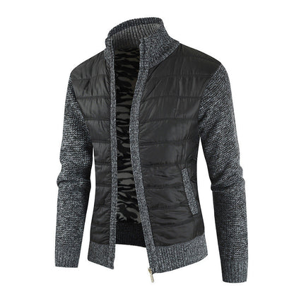 Herren Steppjacke Modisch mit Strickdetails Winter