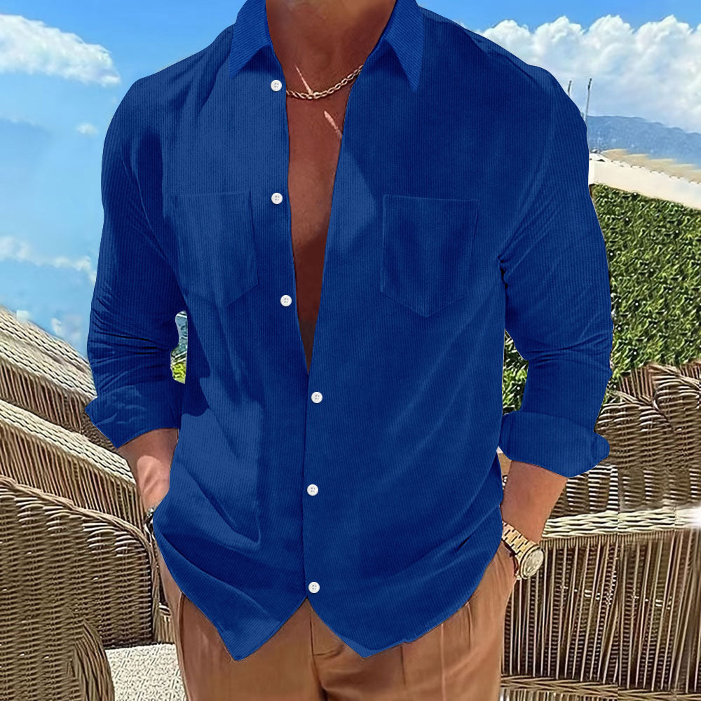Herren Kord Bluse Modern Trendig Elegant