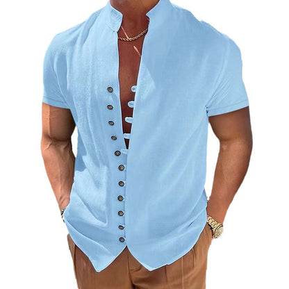 Herren Freizeithemd Kurzarm Modern mit Knöpfen