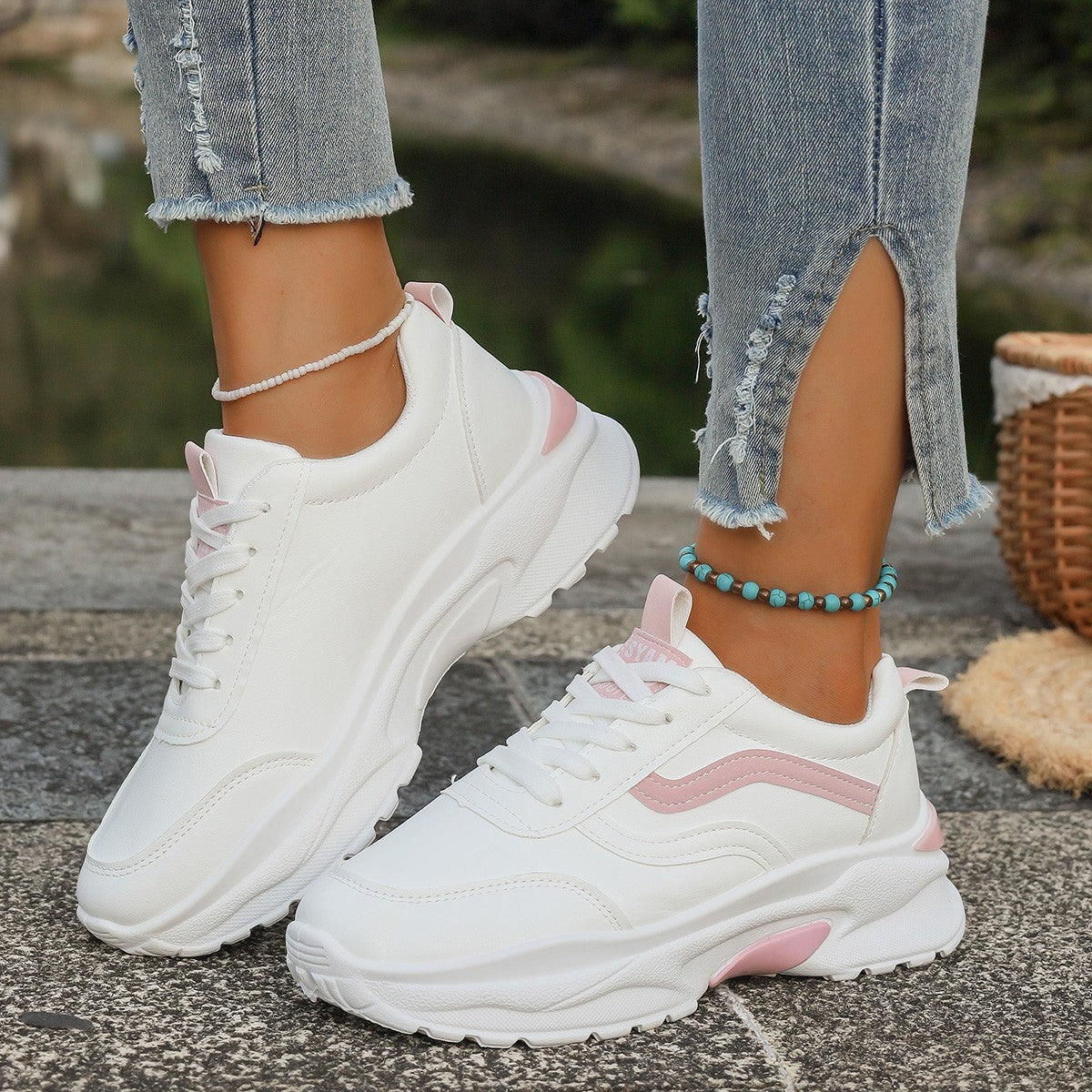 Damen Sportschuhe Fitness Sneaker Laufsohle Weich Komfortabel