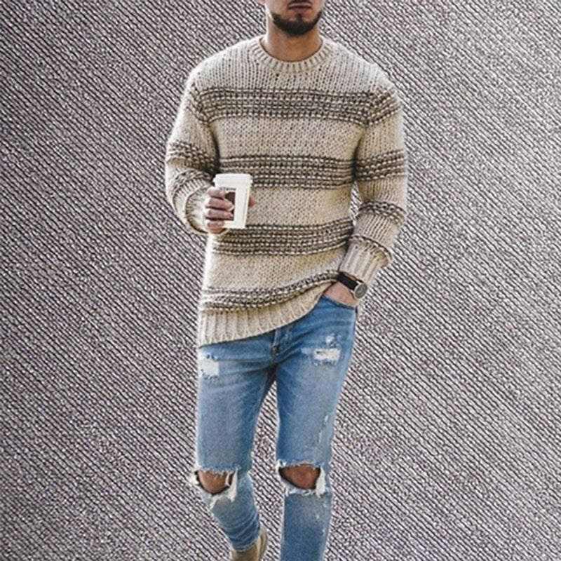Herren Strickpullover Modern Strukturiert Geschnürt