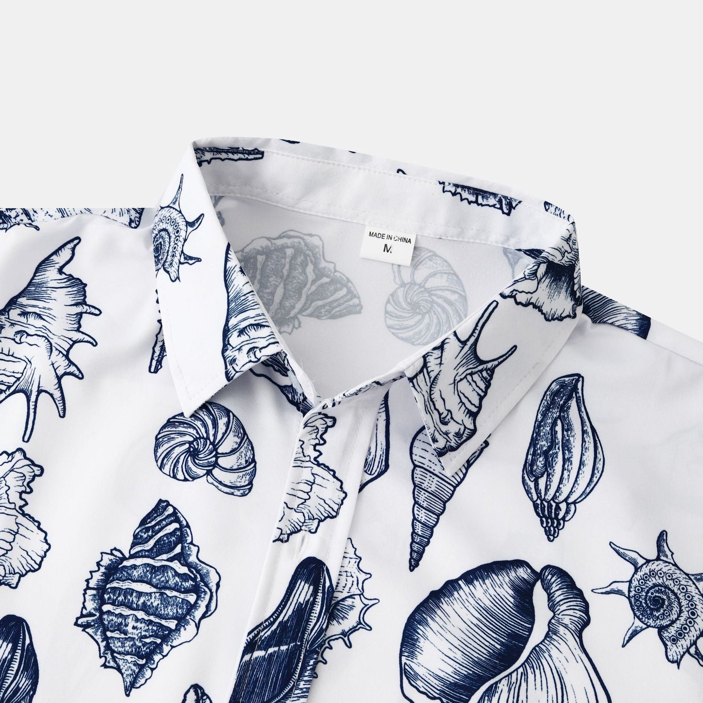 Herren Kurzarmhemd Marine Design Sommer