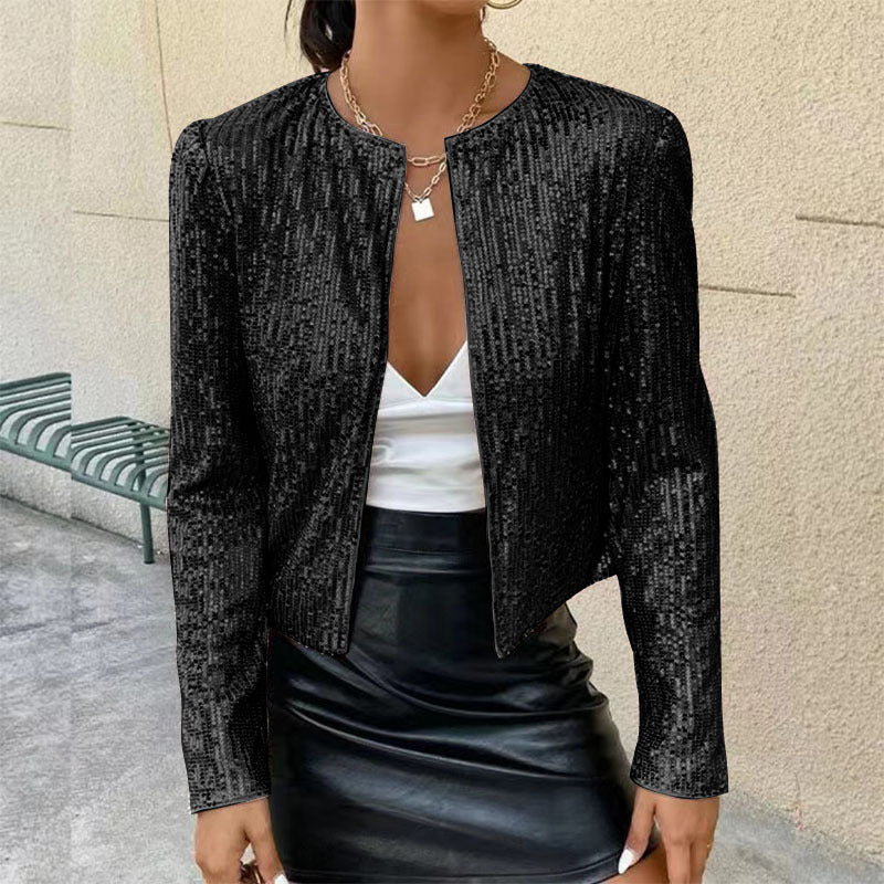 Glitzernde Damen Strickjacke Elegant Frauen