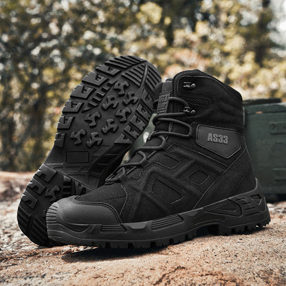 Herren Taktische Stiefel Outdoor Militärstil Schwarz