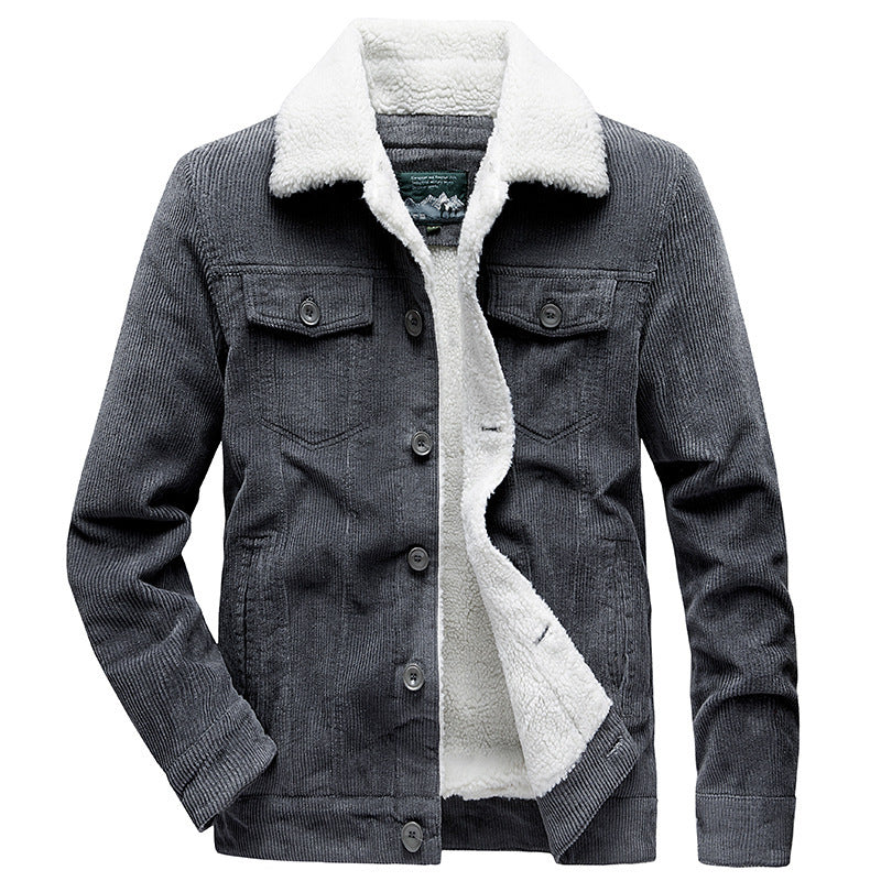 Herren Cordjacke Sherpa-Futter Warm Winter