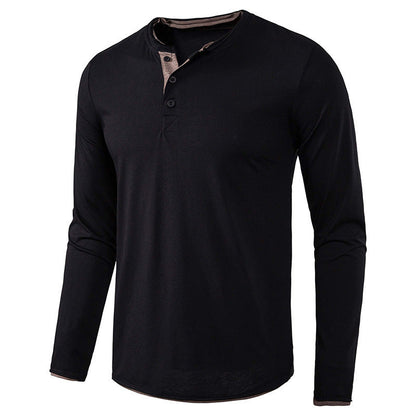 Herren Langarmshirt Moderner Kragen Trendig - BerlinGlamour