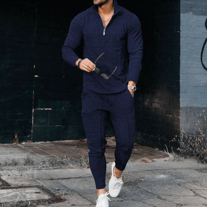 Herren Freizeitanzug Sportlich Mit Reißverschluss-Tasche Modern