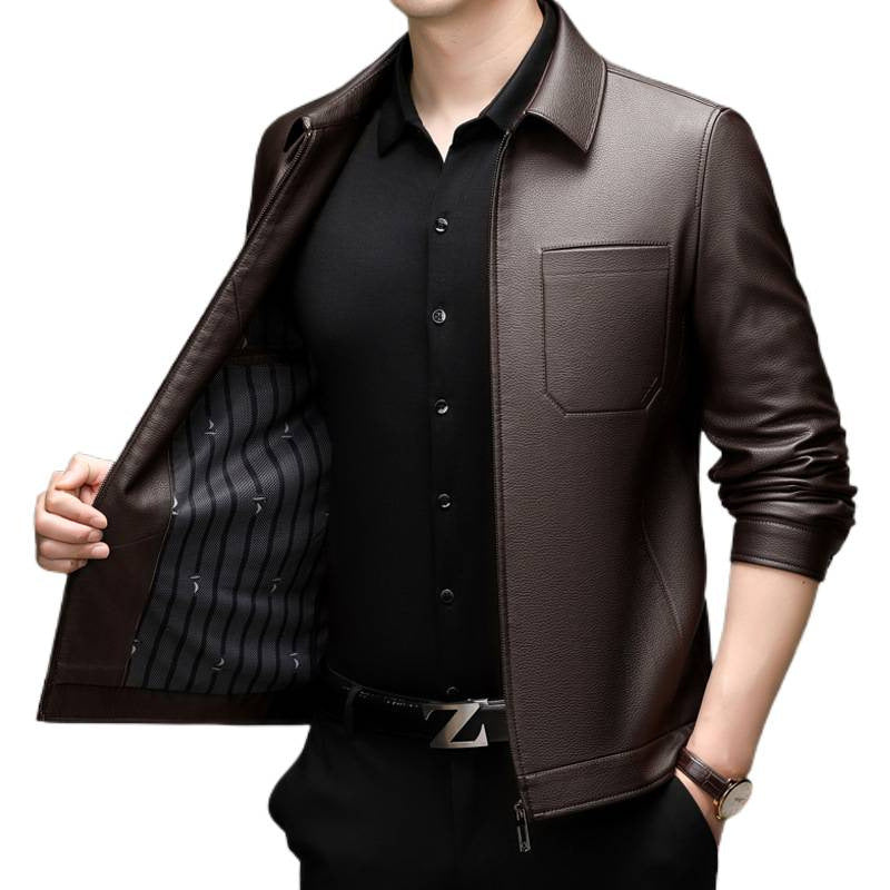 Herren Lederjacke Modern Schnitt Praktisch Berlin Style