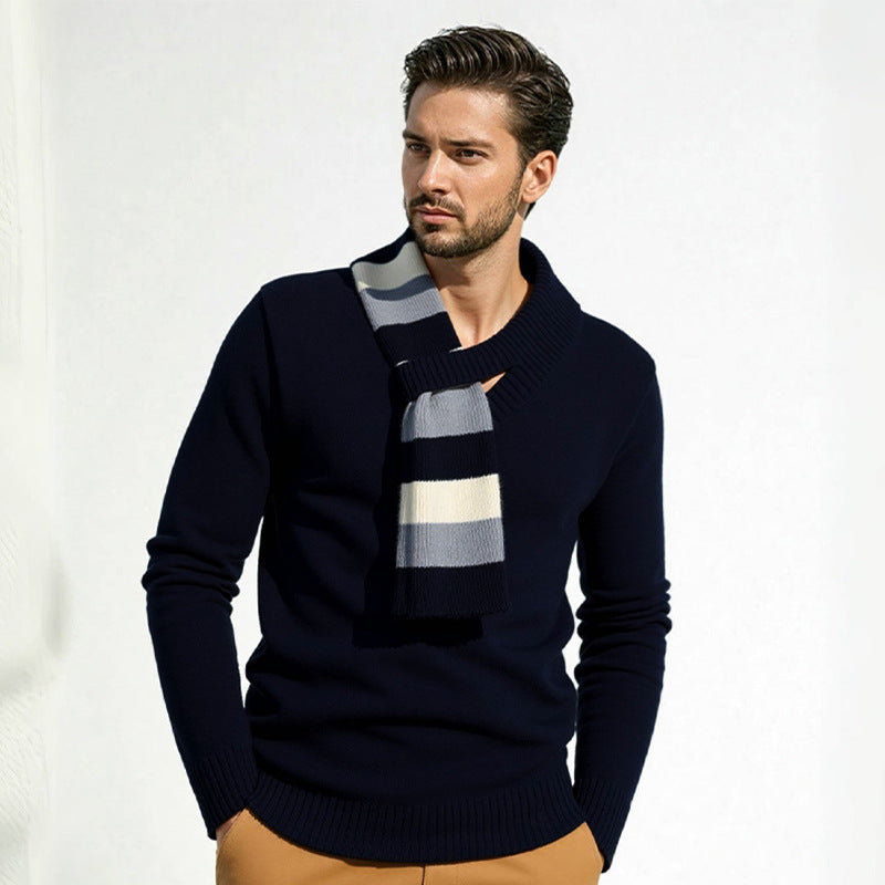 Herren eleganter Pullover mit modernem V-Ausschnitt und feinen Rippdetails BerlinGlamour.