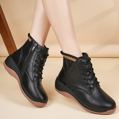 Damen Stiefel Hoch Schnürstiefel Bequem Stylisch