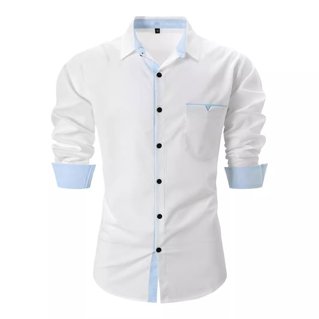 Herren Hemd Kontrastkragen Elegantes Design Berlin - BerlinGlamour