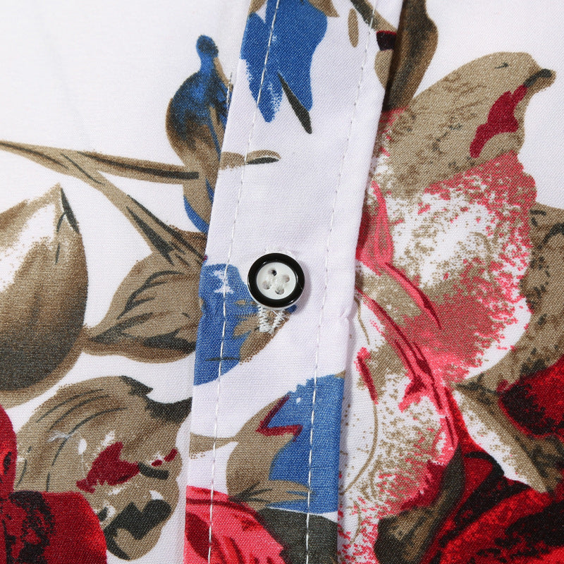 Herren Hemd Langarm Modern Floral Style
