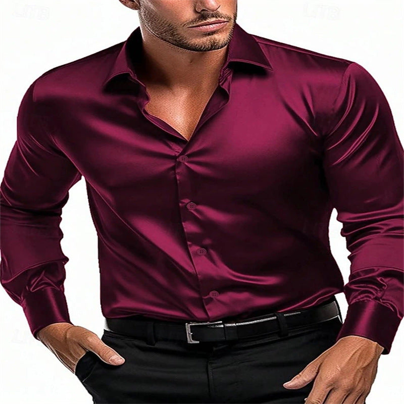 Elegantes Herren-Hemd mit klassischem Kragen Seide