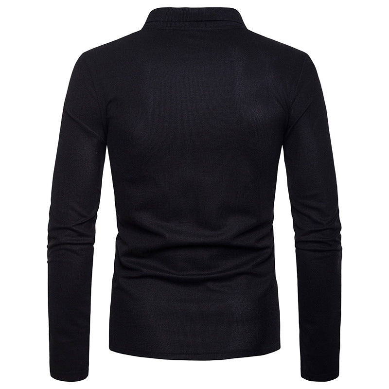 Herren Poloshirt Langarm Modern Farbblock Komfortschnitt