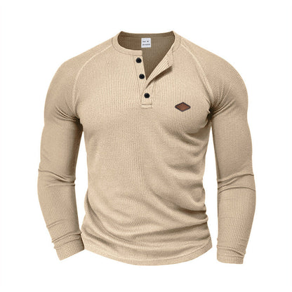 Herren Langarmhemd Strukturiert Modern Knopfdetails